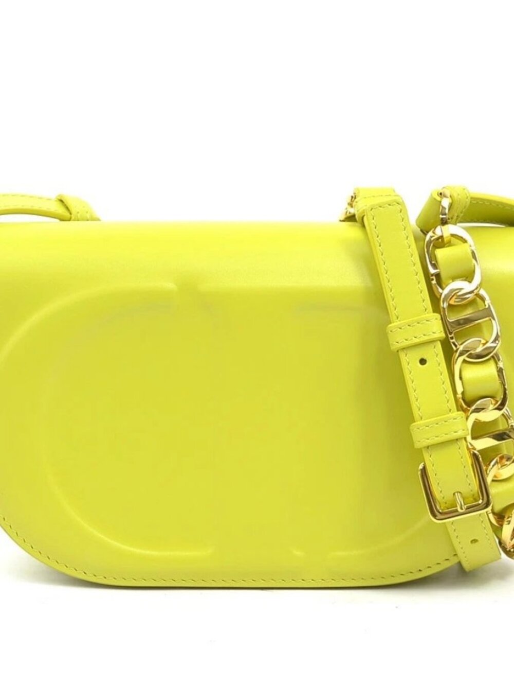 Auth Christian Dior CD Signature Shoulder Bag Yellow/Gold Leather/Metal - 90286k